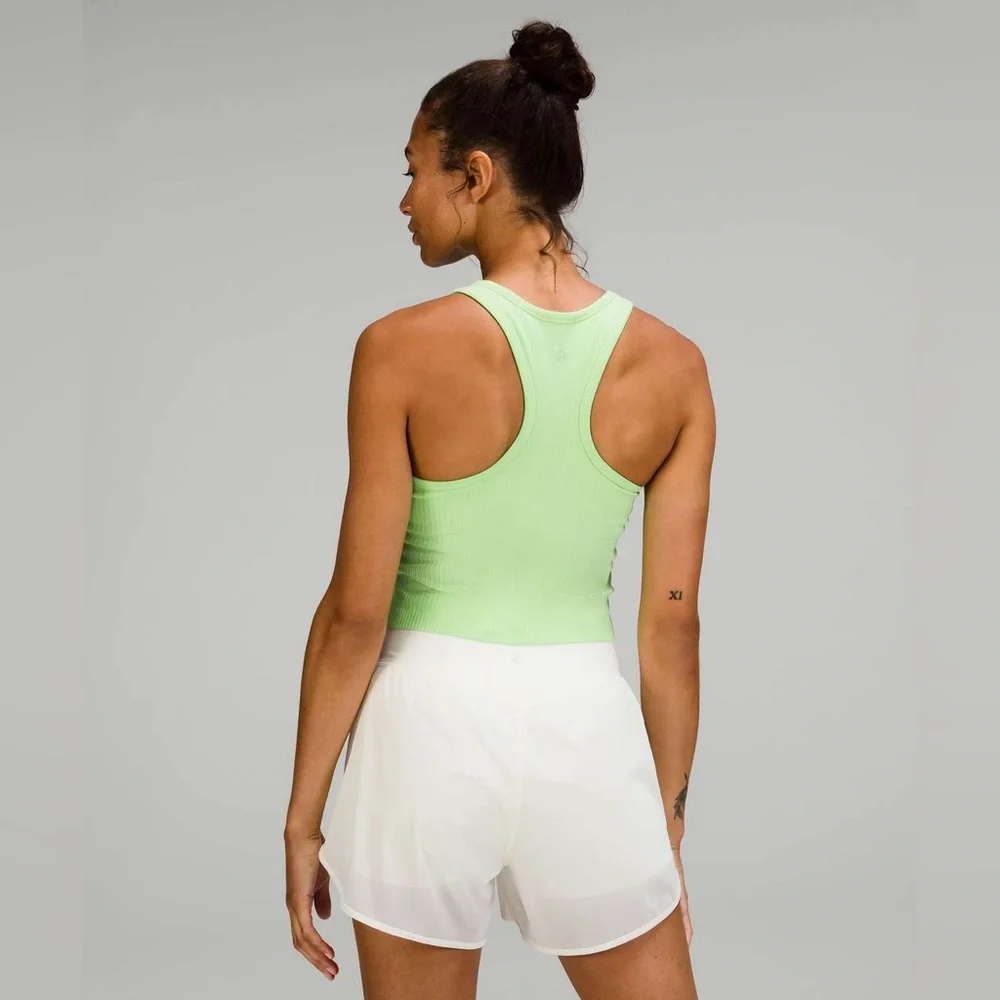 lululemon athletica Neon Green Ribbed Racerback Tank - Picture 2 of 9